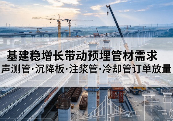 利通基建稳增长带动预埋监测管材需求，声测管、沉降板、注浆管订单持续放量